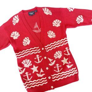 Vintage Best American Clothing Co. Nautical Themed Cardigan Sweater Sz M